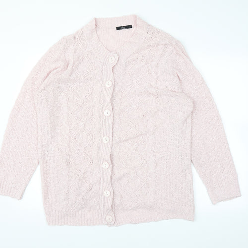 BM Womens Pink  Knit Cardigan Jumper Size XL