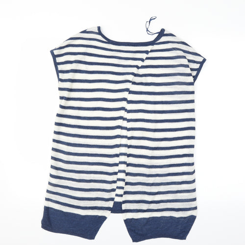 NEXT Womens White Striped  Basic T-Shirt Size 8