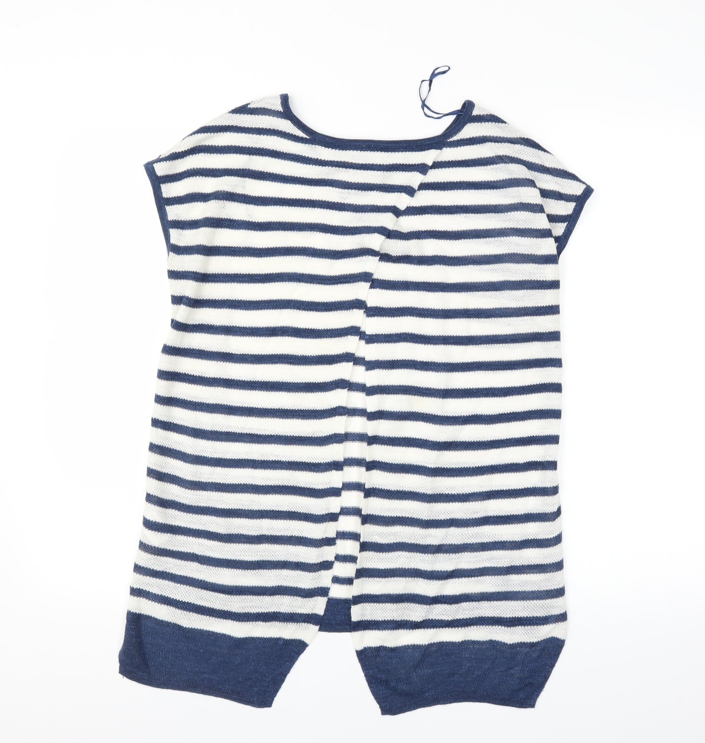 NEXT Womens White Striped  Basic T-Shirt Size 8
