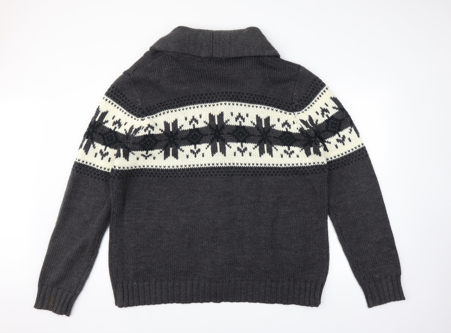 George Mens Grey  Knit Cardigan Jumper Size 2XL  - Christmas Jumper