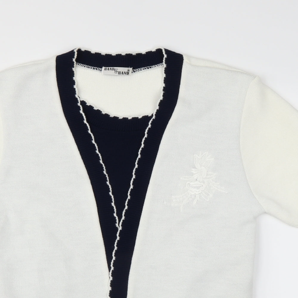 Hand to Hand  Womens White   Pullover Jumper Size M