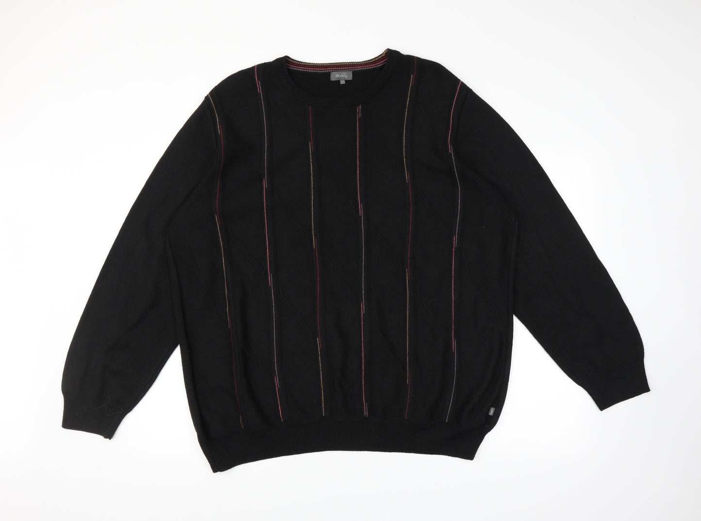 Wolsey Mens Black  Knit Pullover Jumper Size 2XL