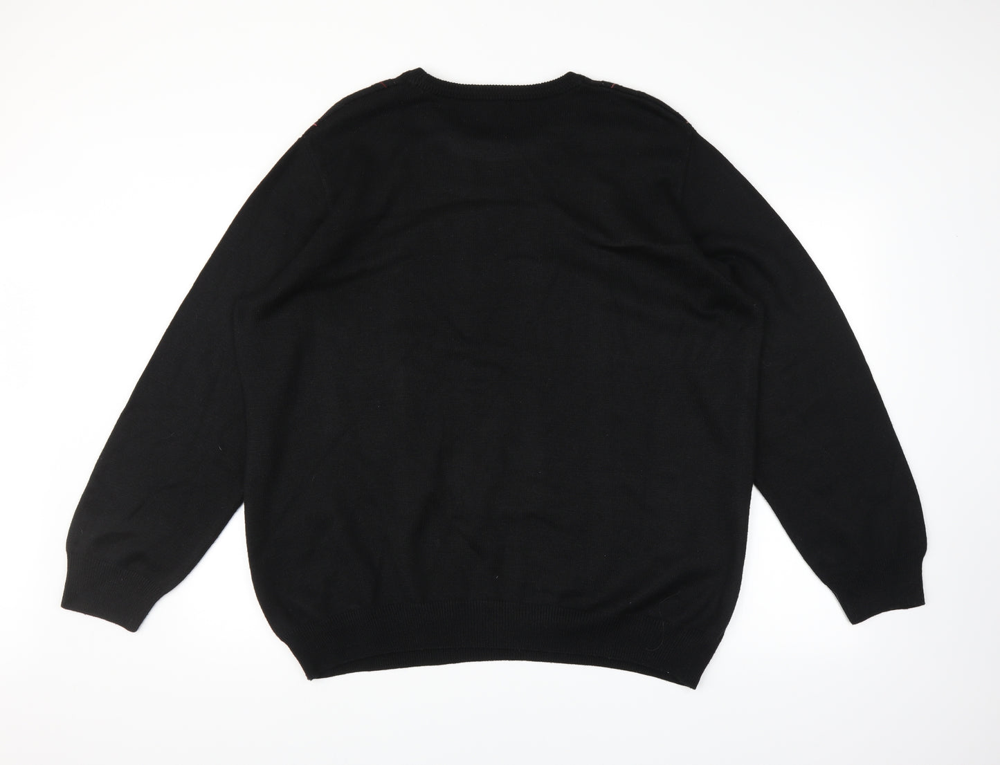 Wolsey Mens Black  Knit Pullover Jumper Size 2XL