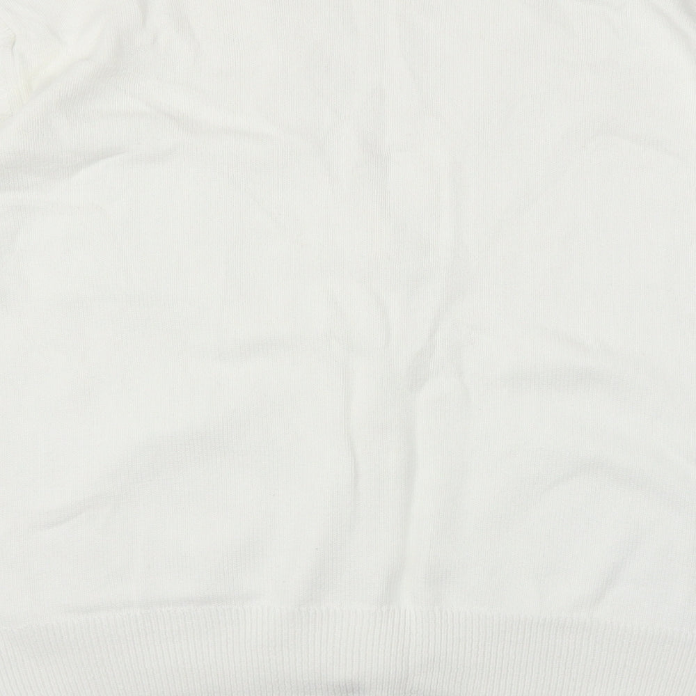 St michael Womens White  Knit Cardigan Jumper Size 20