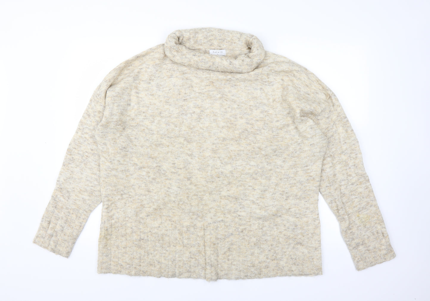 Papaya Womens White  Knit Pullover Jumper Size L