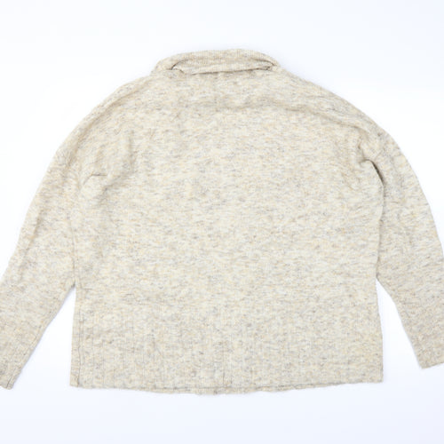 Papaya Womens White  Knit Pullover Jumper Size L