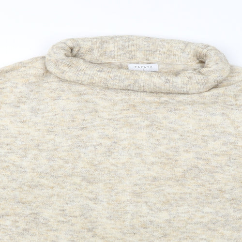 Papaya Womens White  Knit Pullover Jumper Size L