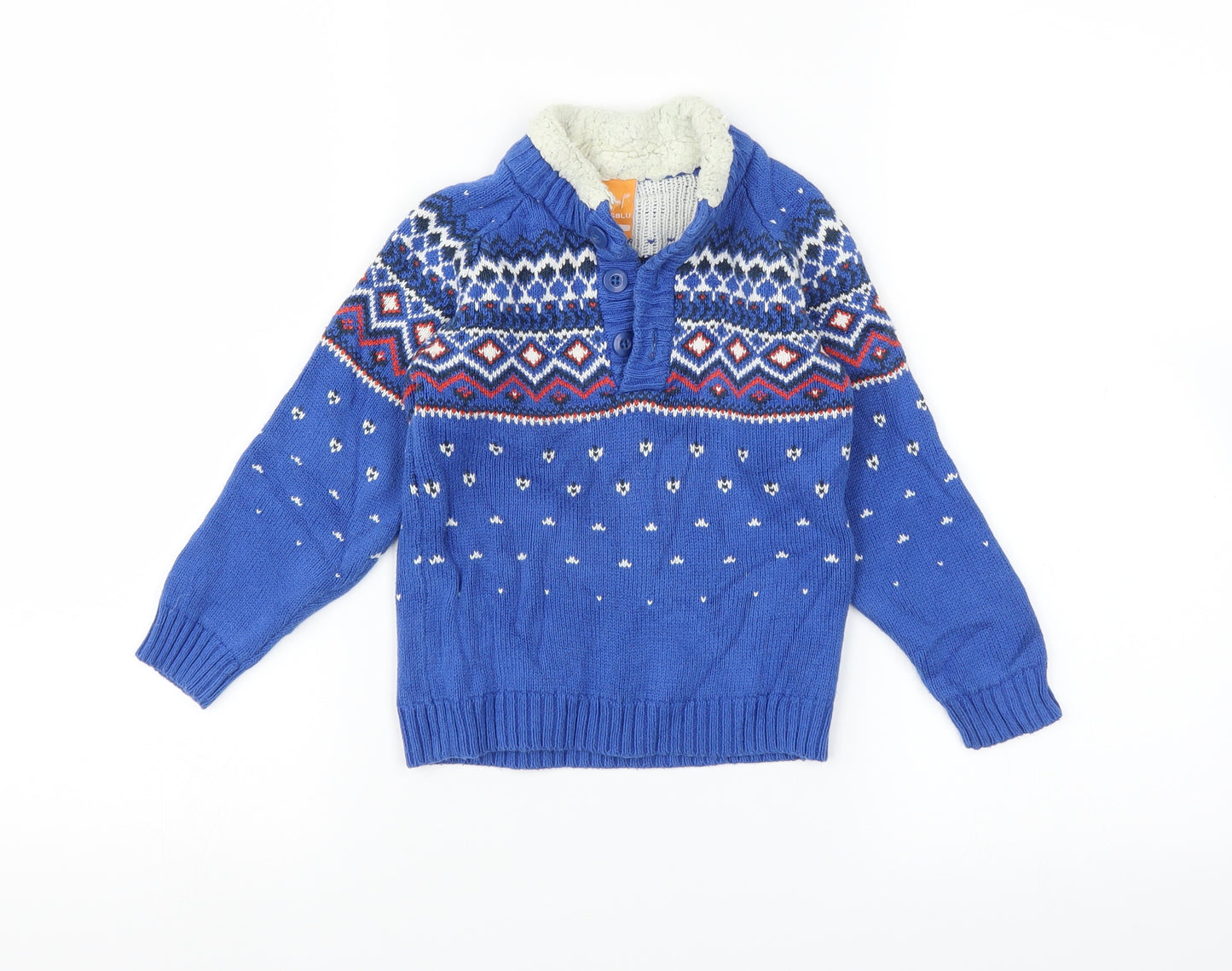 pusblu Boys Blue   Pullover Jumper Size 4 Years  - Christmas Jumper