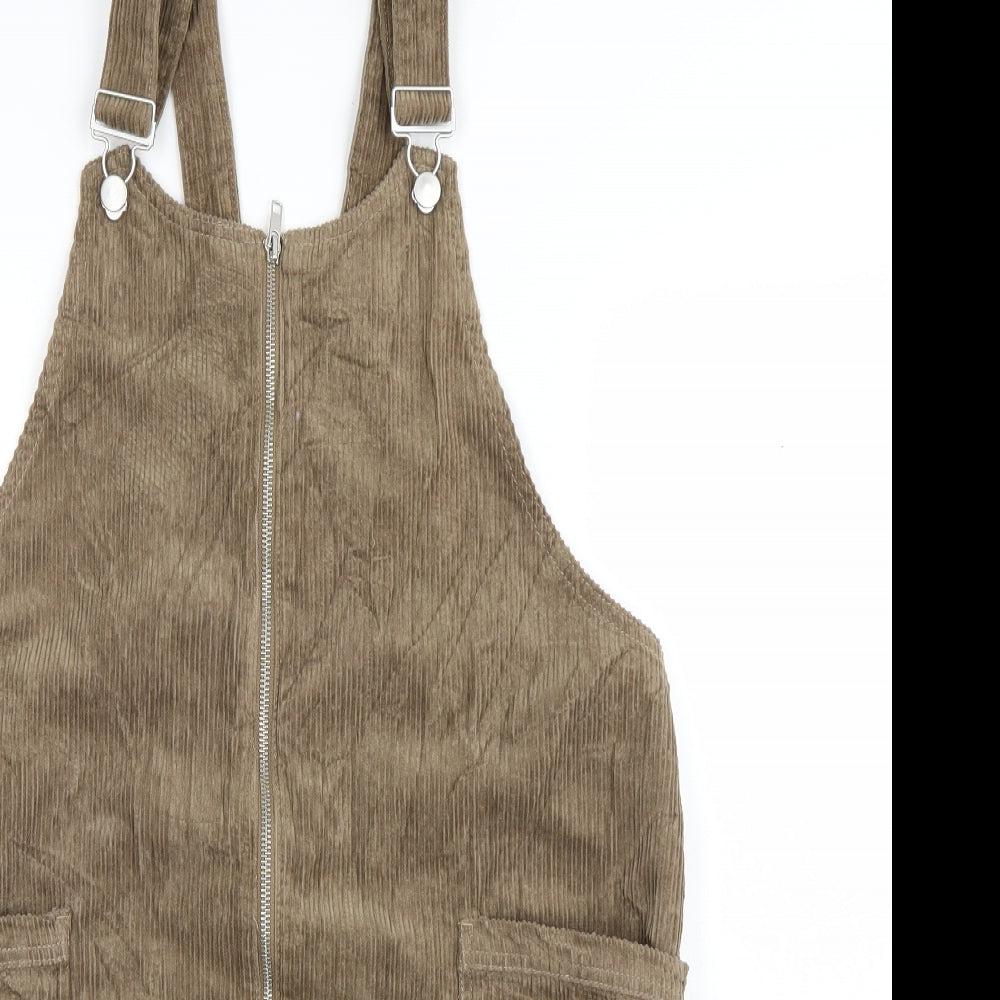 TU Womens Brown   Pinafore/Dungaree Dress  Size 12