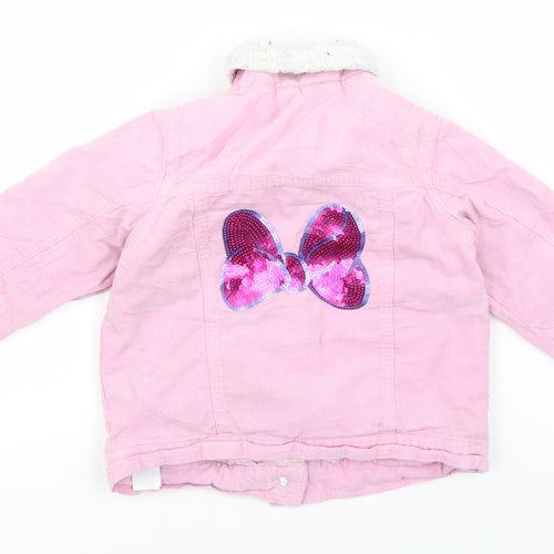 Disney Store Girls Pink  Corduroy Jacket  Size 5-6 Years  - Minnie Mouse