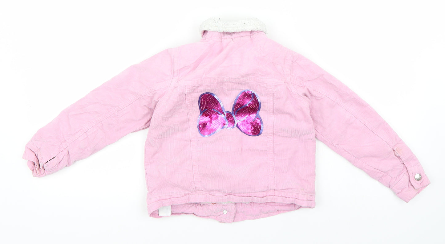 Disney Store Girls Pink  Corduroy Jacket  Size 5-6 Years  - Minnie Mouse