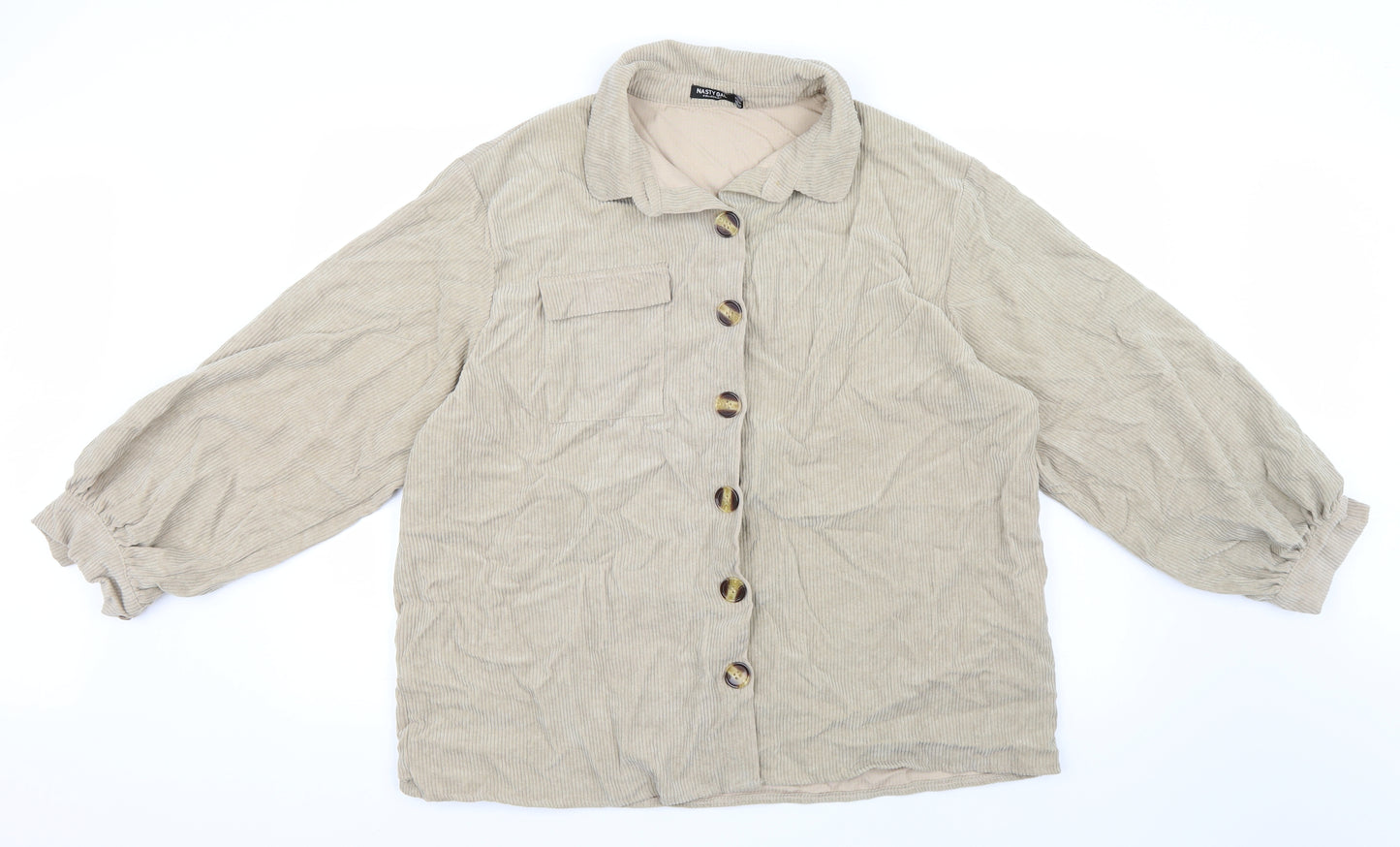 Nasty Gal Womens Beige  Corduroy Jacket  Size 14