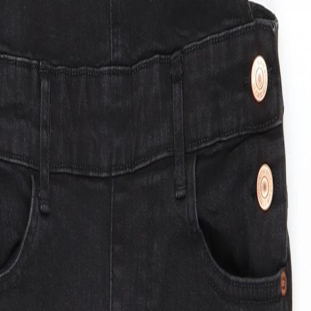 Newlook Womens Black  Denim Jumpsuit One-Piece Size 8  - Ankle Slits