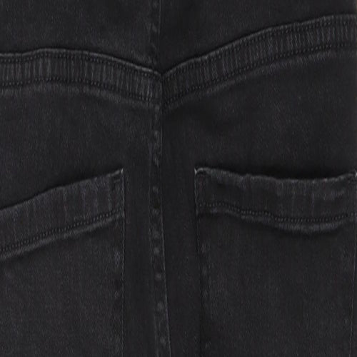 Newlook Womens Black  Denim Jumpsuit One-Piece Size 8  - Ankle Slits