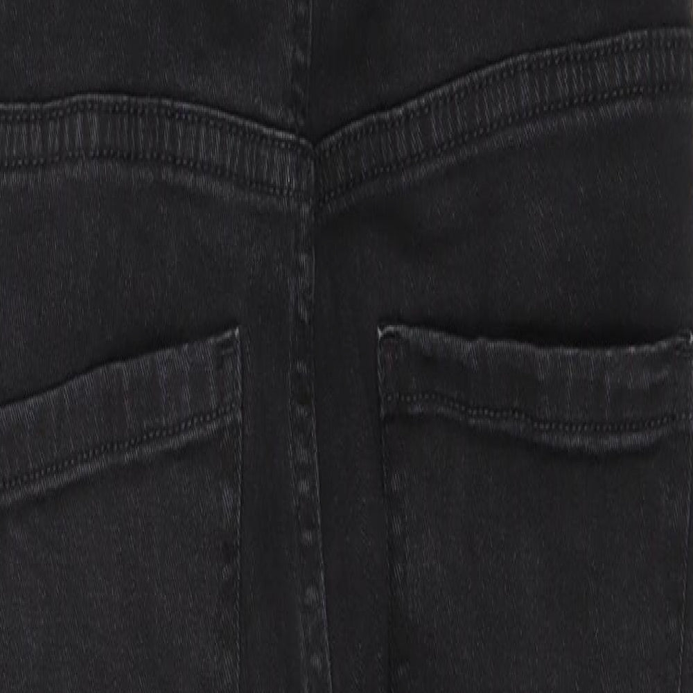Newlook Womens Black  Denim Jumpsuit One-Piece Size 8  - Ankle Slits
