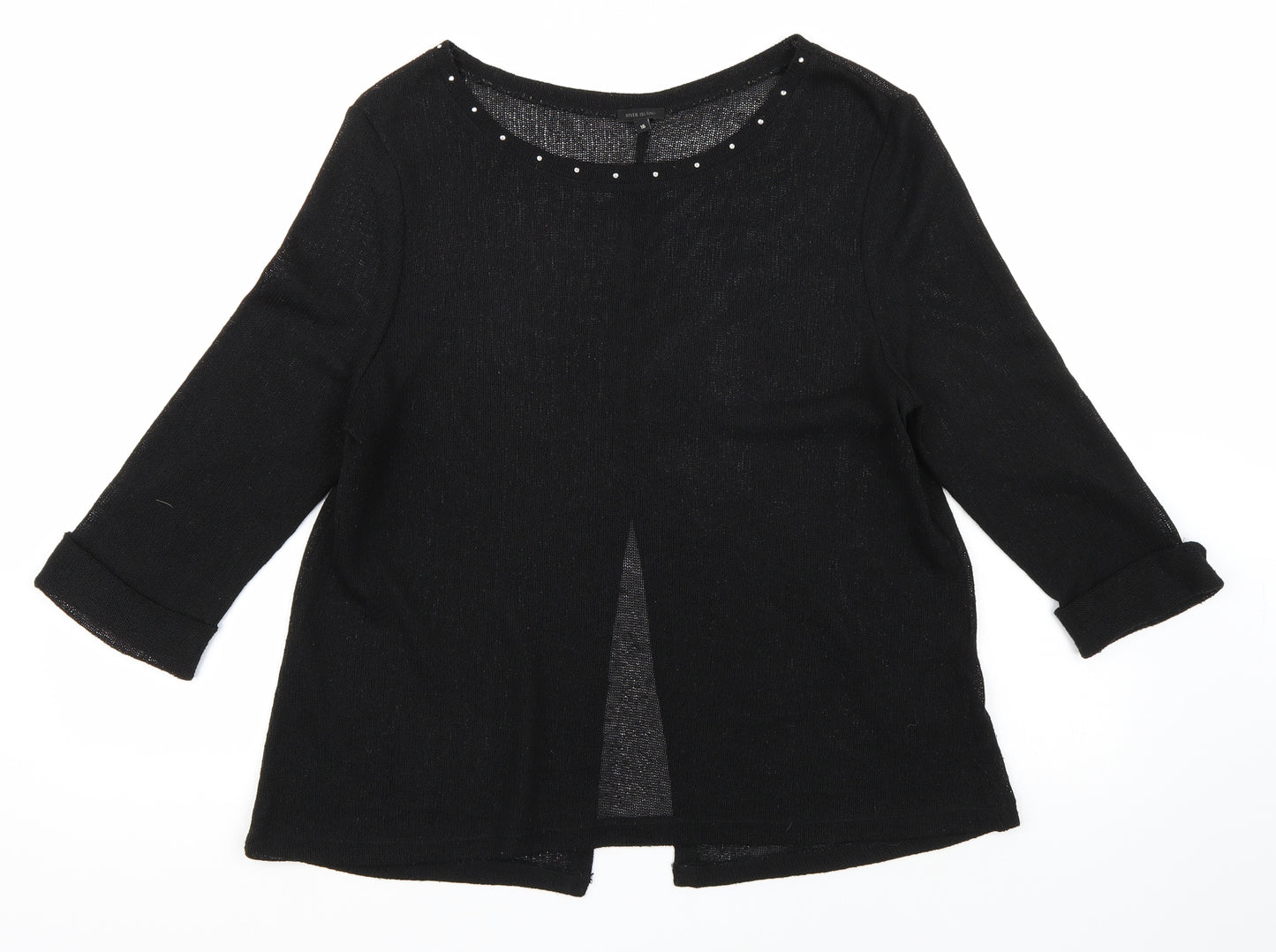River Island Womens Black   Tunic  Size 16  - Sequin Accents Slit up Back