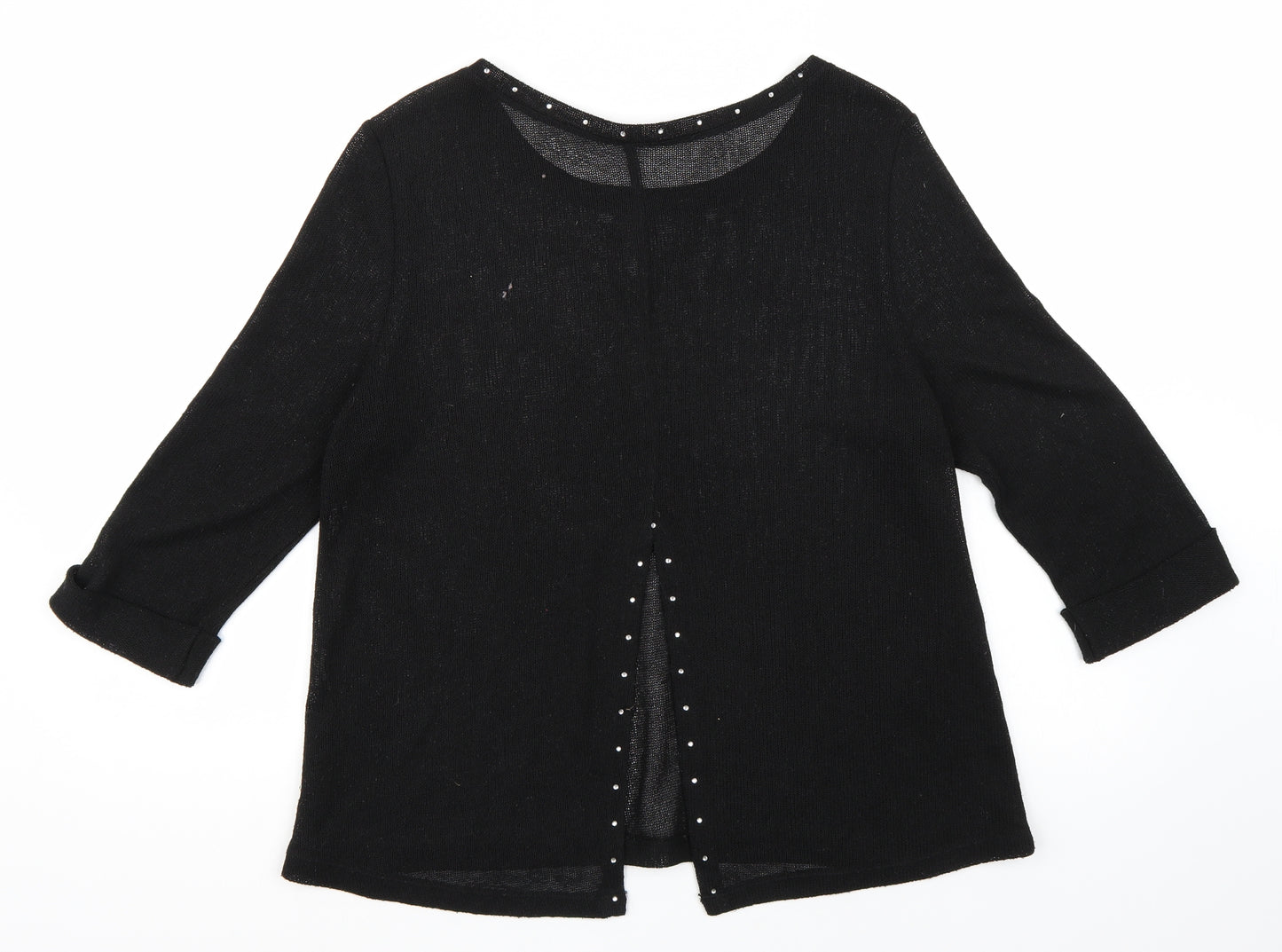 River Island Womens Black   Tunic  Size 16  - Sequin Accents Slit up Back