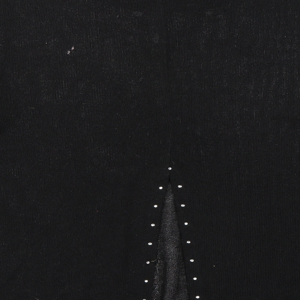 River Island Womens Black   Tunic  Size 16  - Sequin Accents Slit up Back