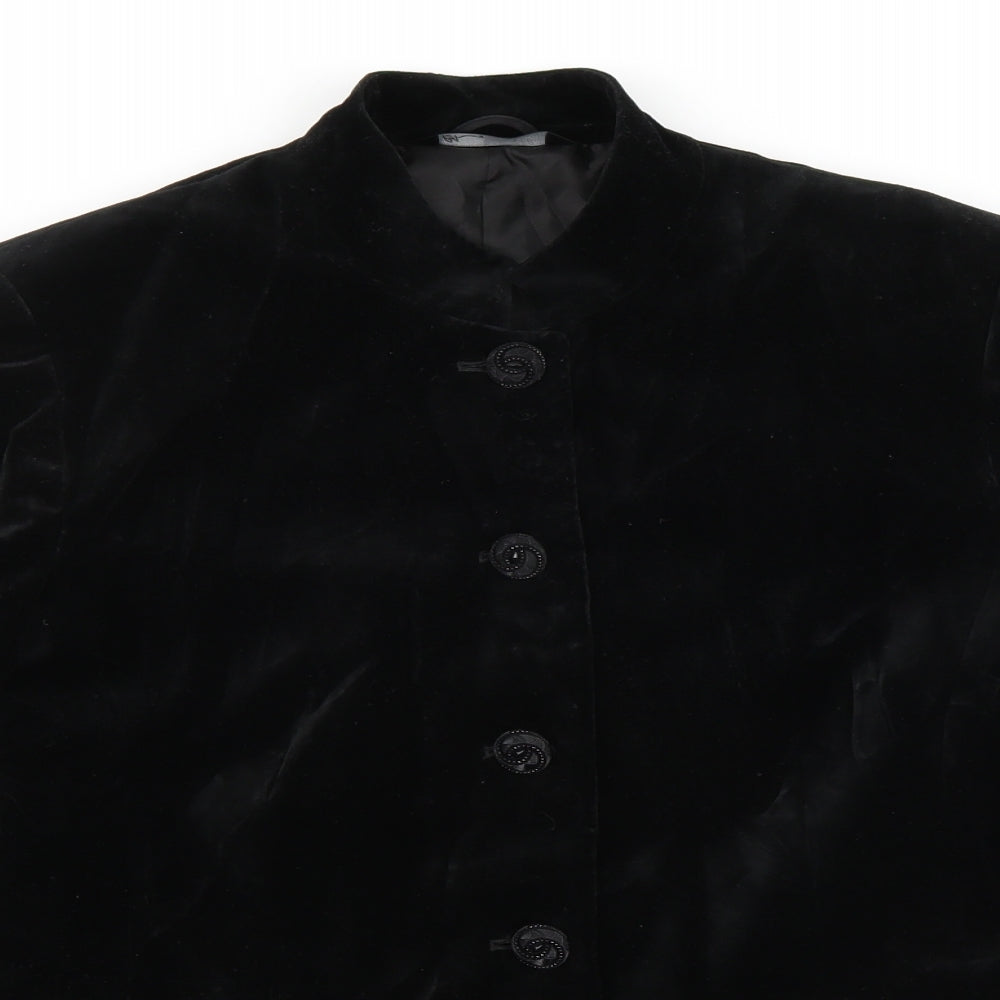 BHS Womens Black  Velour Jacket Blazer Size 12
