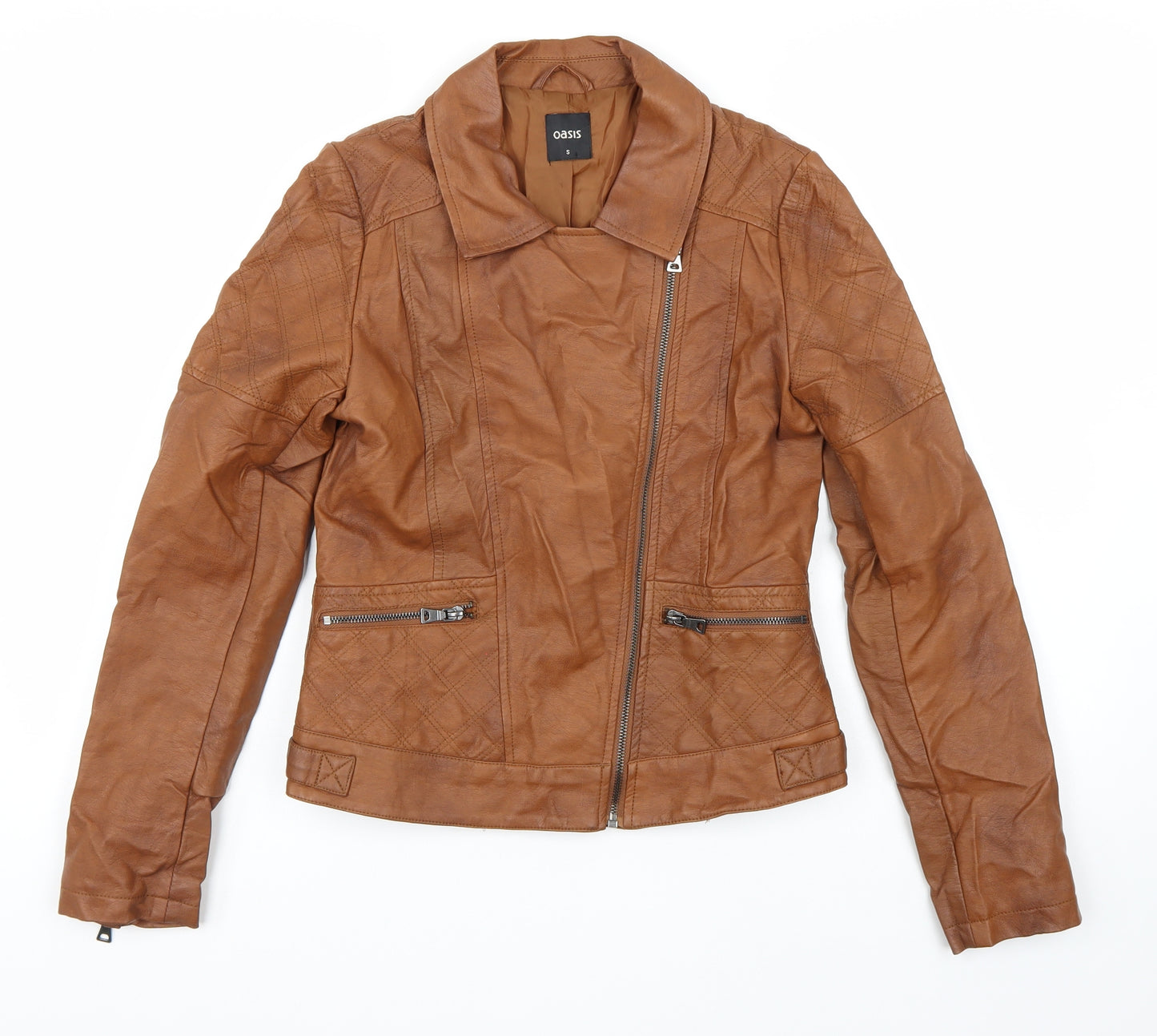 Oasis Womens Brown   Jacket  Size S  - Faux Leather