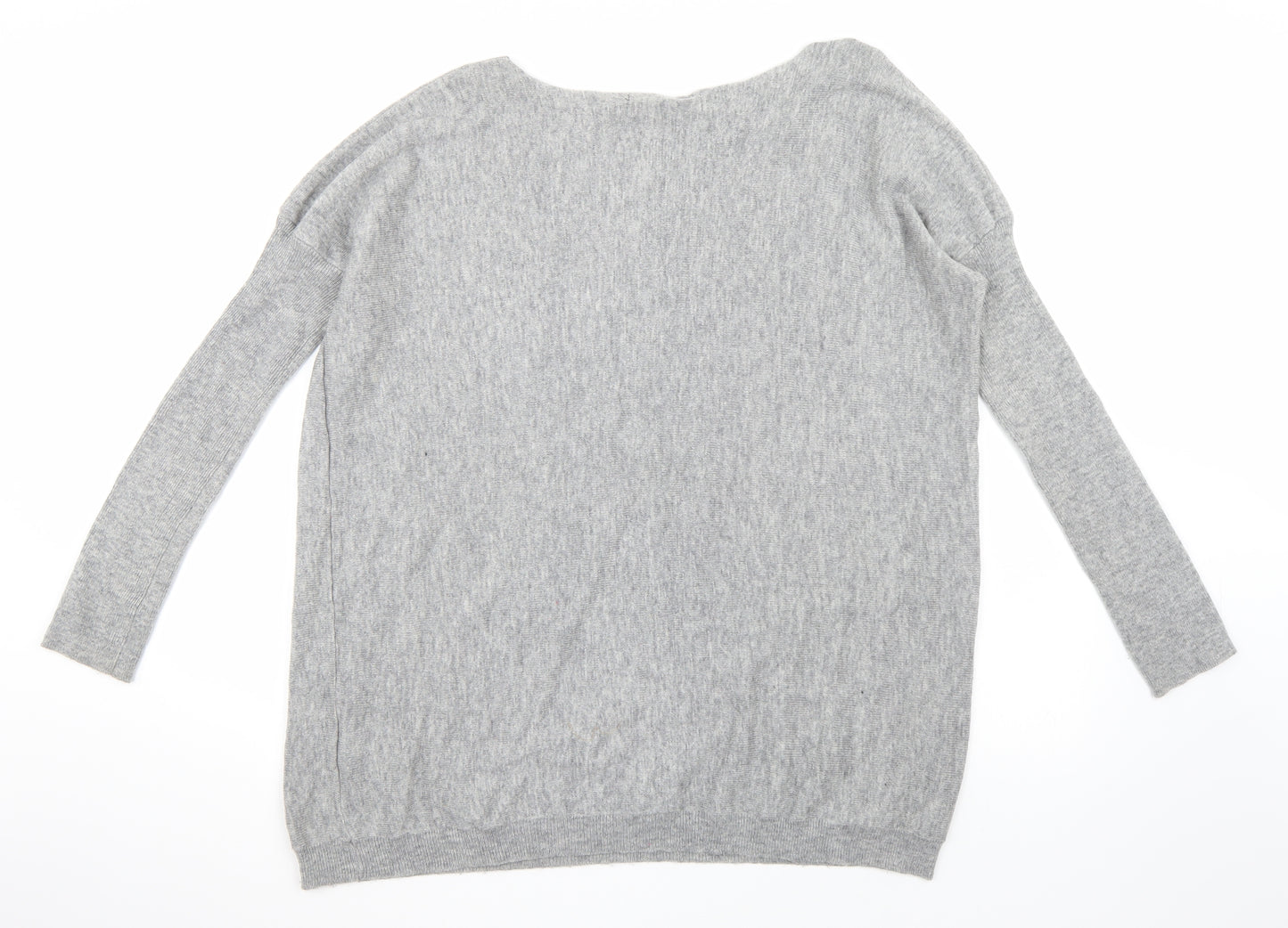 QED London Womens Grey   Pullover Jumper Size S  - Sequined Owl