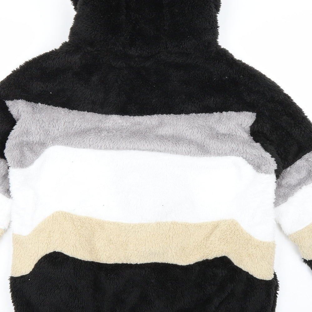 Preworn Womens Black Colourblock  Full Zip Sweatshirt Size XL  - Fluffy