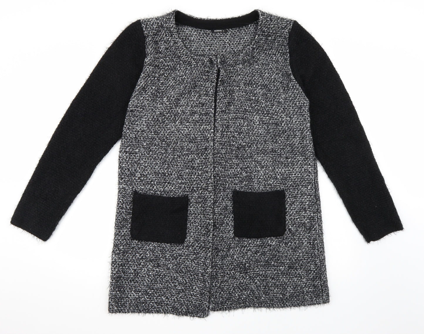 Roman Womens Black   Jacket Coatigan Size 14