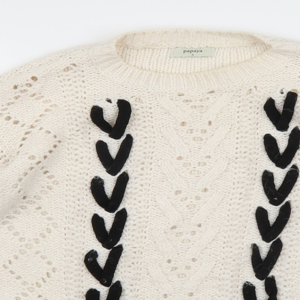 Papaya Womens Beige   Pullover Jumper Size S