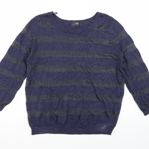 NEXT Womens Blue Striped  Pullover Jumper Size 16