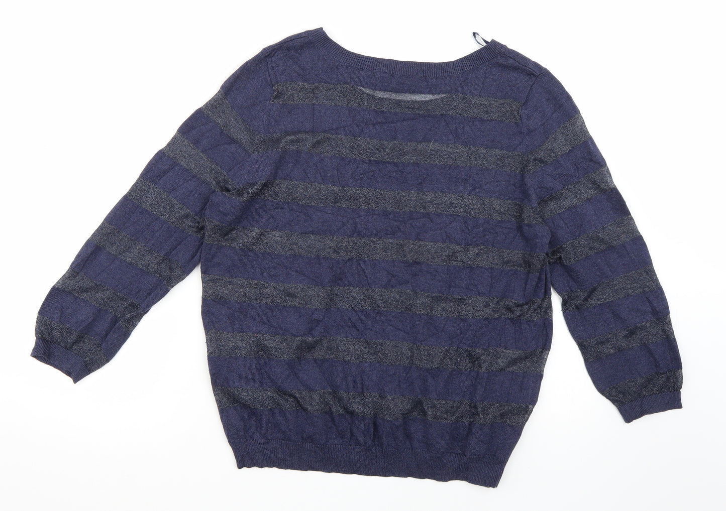NEXT Womens Blue Striped  Pullover Jumper Size 16