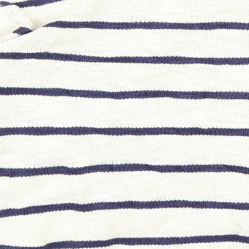 H&M Girls White Striped  Pullover Jumper Size 8-9 Years