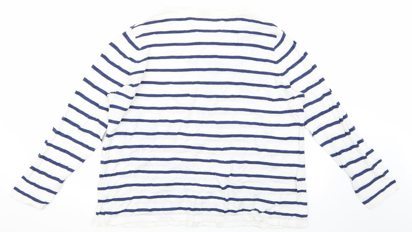 Gerry Weber Womens Blue Striped  Basic T-Shirt Size 22