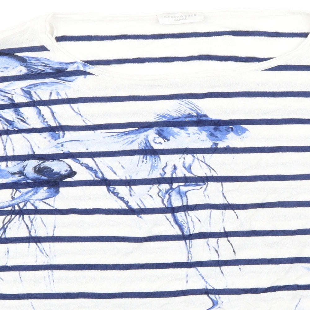 Gerry Weber Womens Blue Striped  Basic T-Shirt Size 22