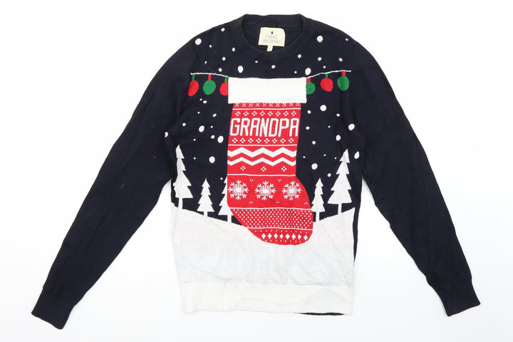 NEXT Mens Blue Pullover Jumper Size S - Grandpa Christmas