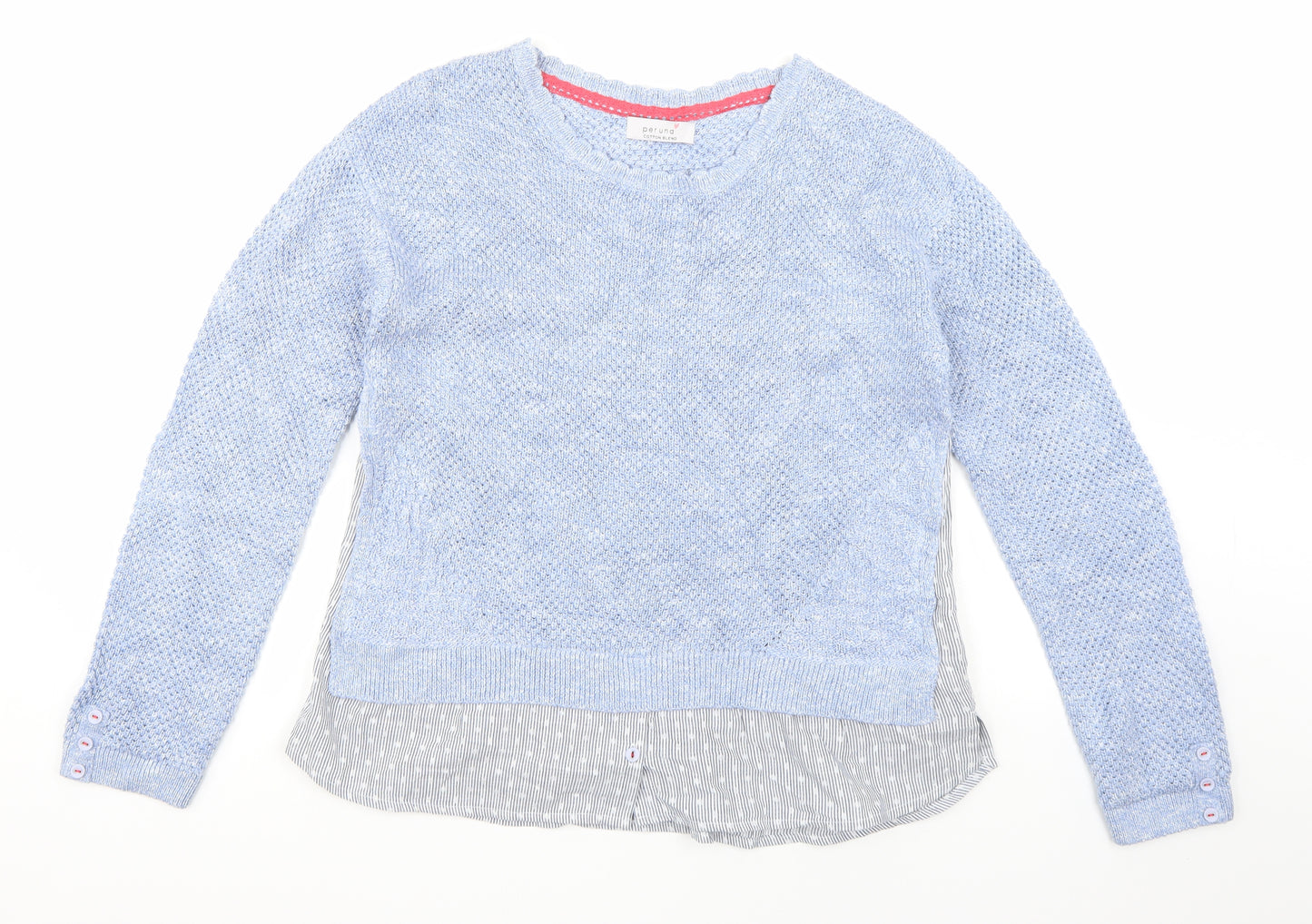Marks and Spencer Womens Blue   Pullover Jumper Size 14  - Shirt Underlay