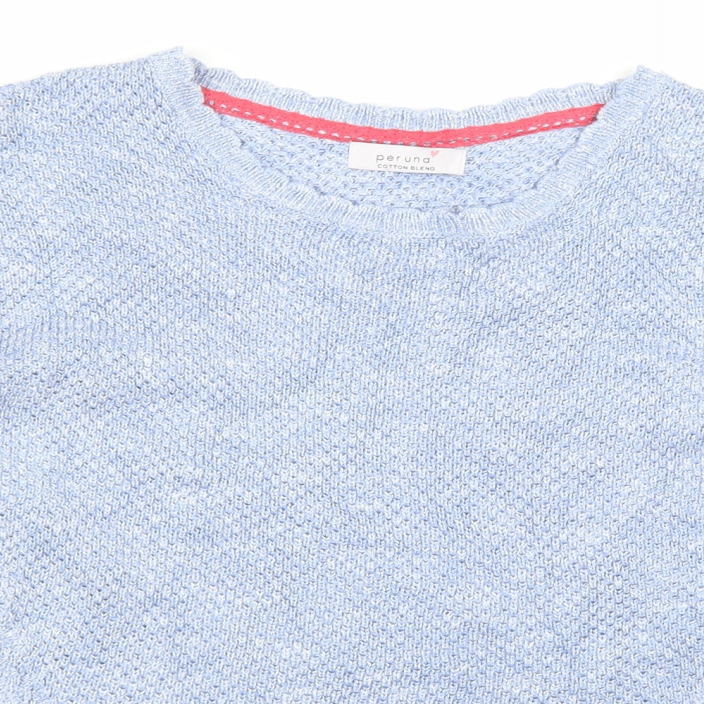 Marks and Spencer Womens Blue   Pullover Jumper Size 14  - Shirt Underlay