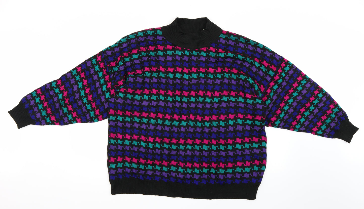 Victoria Jones Womens Multicoloured Geometric  Pullover Jumper Size 2XL