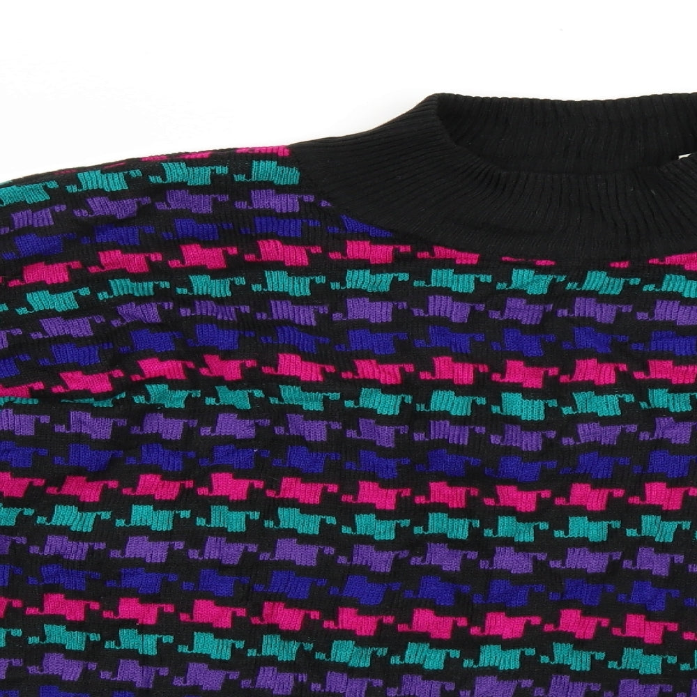 Victoria Jones Womens Multicoloured Geometric  Pullover Jumper Size 2XL
