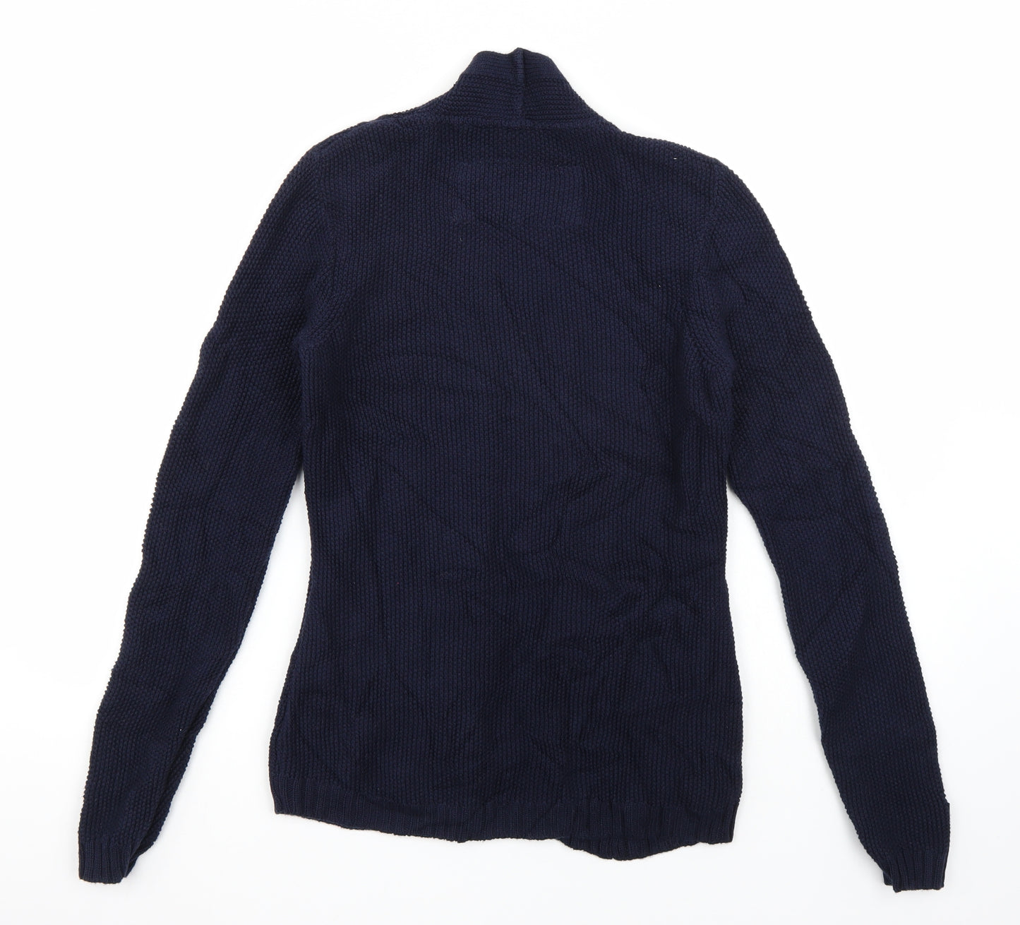 Marks and Spencer Womens Blue Striped  Cardigan Jumper Size 8  - Tshirt Underlay