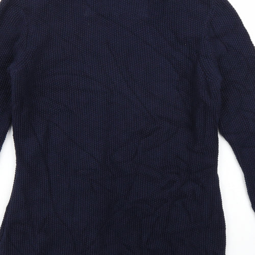 Marks and Spencer Womens Blue Striped  Cardigan Jumper Size 8  - Tshirt Underlay