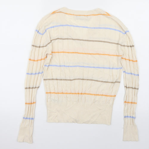 Marks and Spencer Womens Beige Striped  Pullover Jumper Size S