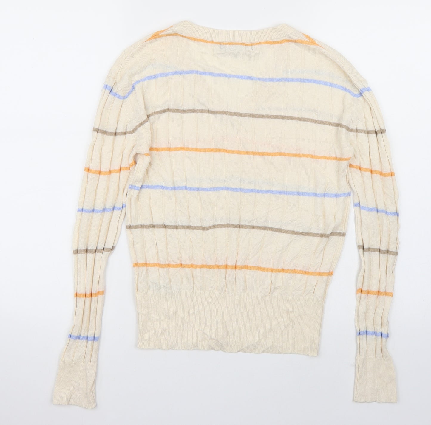 Marks and Spencer Womens Beige Striped  Pullover Jumper Size S