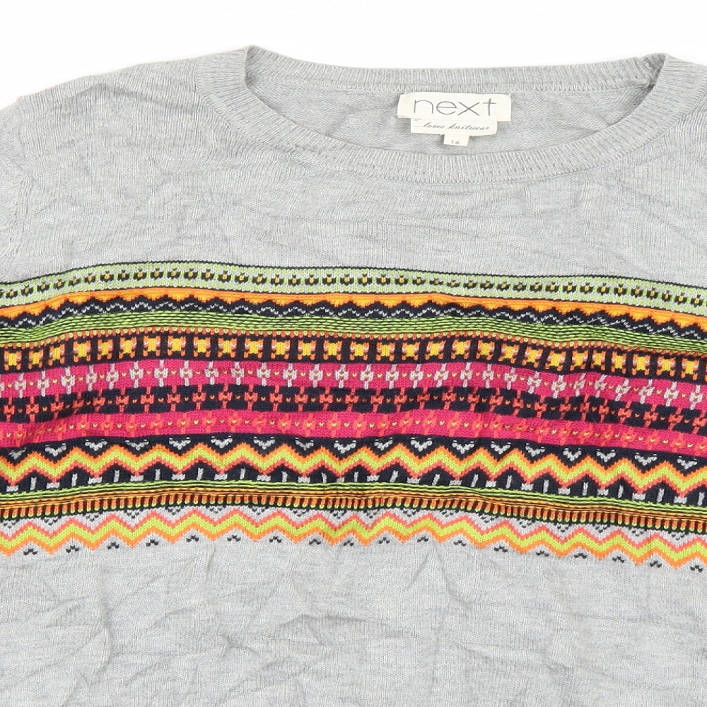 NEXT Womens Multicoloured Paisley  Pullover Jumper Size 16