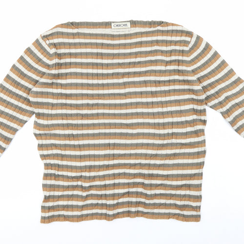 Cherokee Womens Multicoloured Striped  Pullover Jumper Size 14