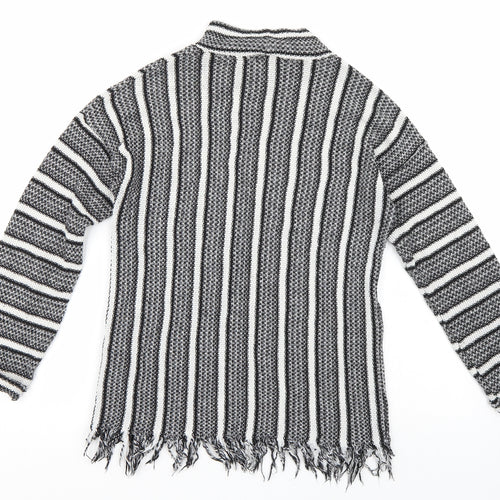 Topshop Womens Black Striped  Pullover Jumper Size 10