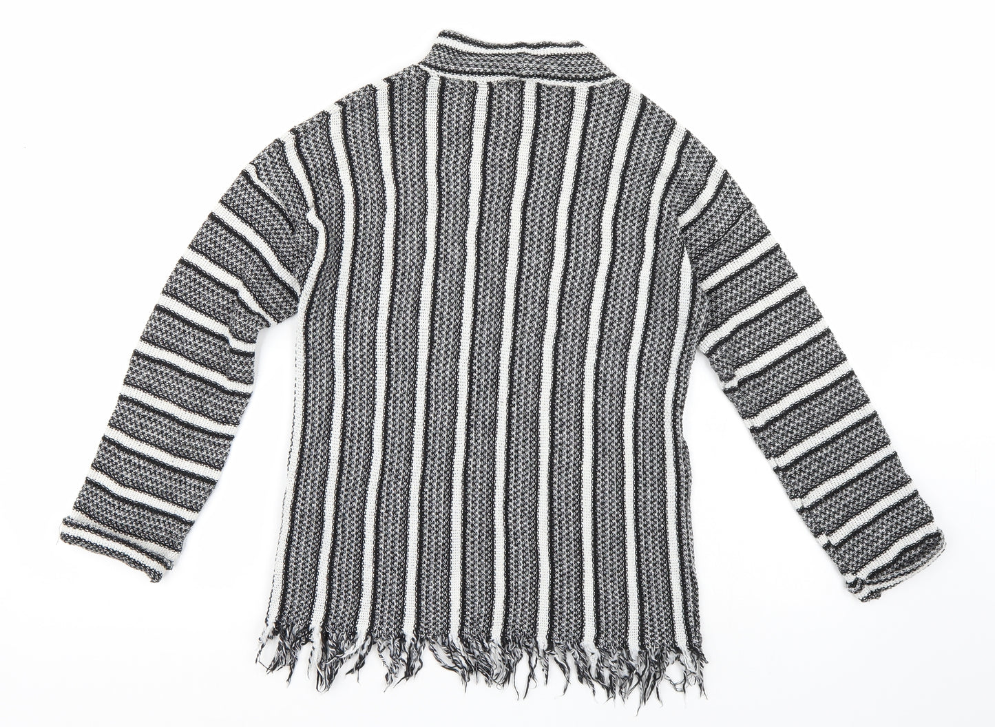 Topshop Womens Black Striped  Pullover Jumper Size 10