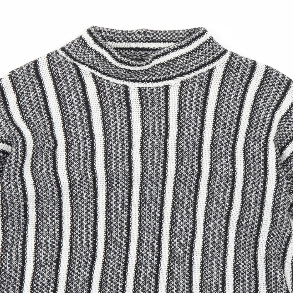 Topshop Womens Black Striped  Pullover Jumper Size 10