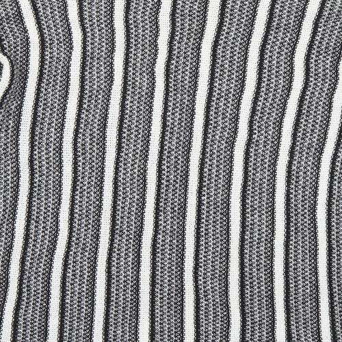Topshop Womens Black Striped  Pullover Jumper Size 10