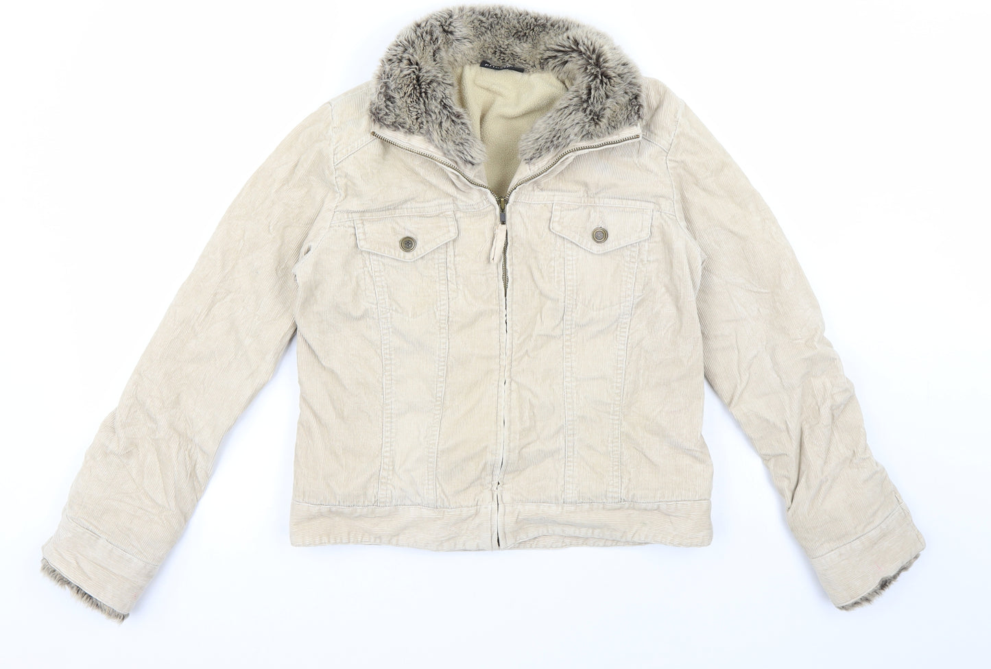 Principles Womens Beige  Corduroy Jacket Coat Size 12