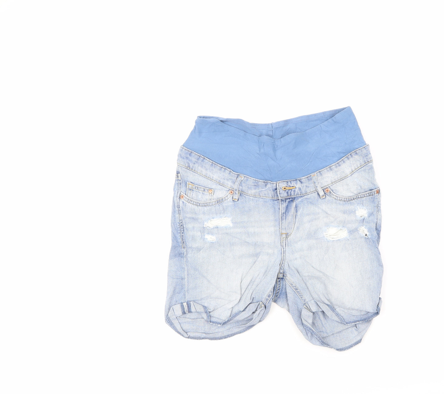 & Denim Womens Blue  Denim Cut-Off Shorts Size 10